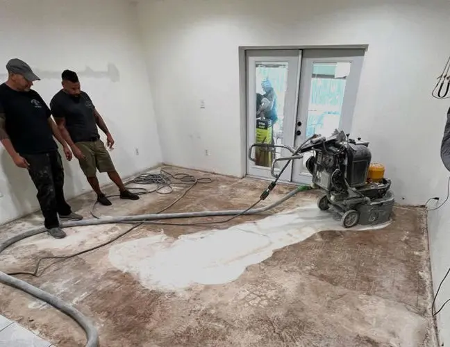 SPF crew preparing floor surface