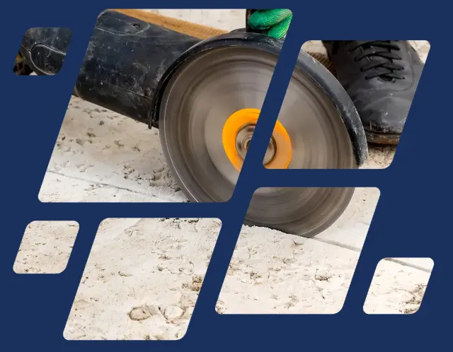 Concrete grinding diamond mosaic image collage