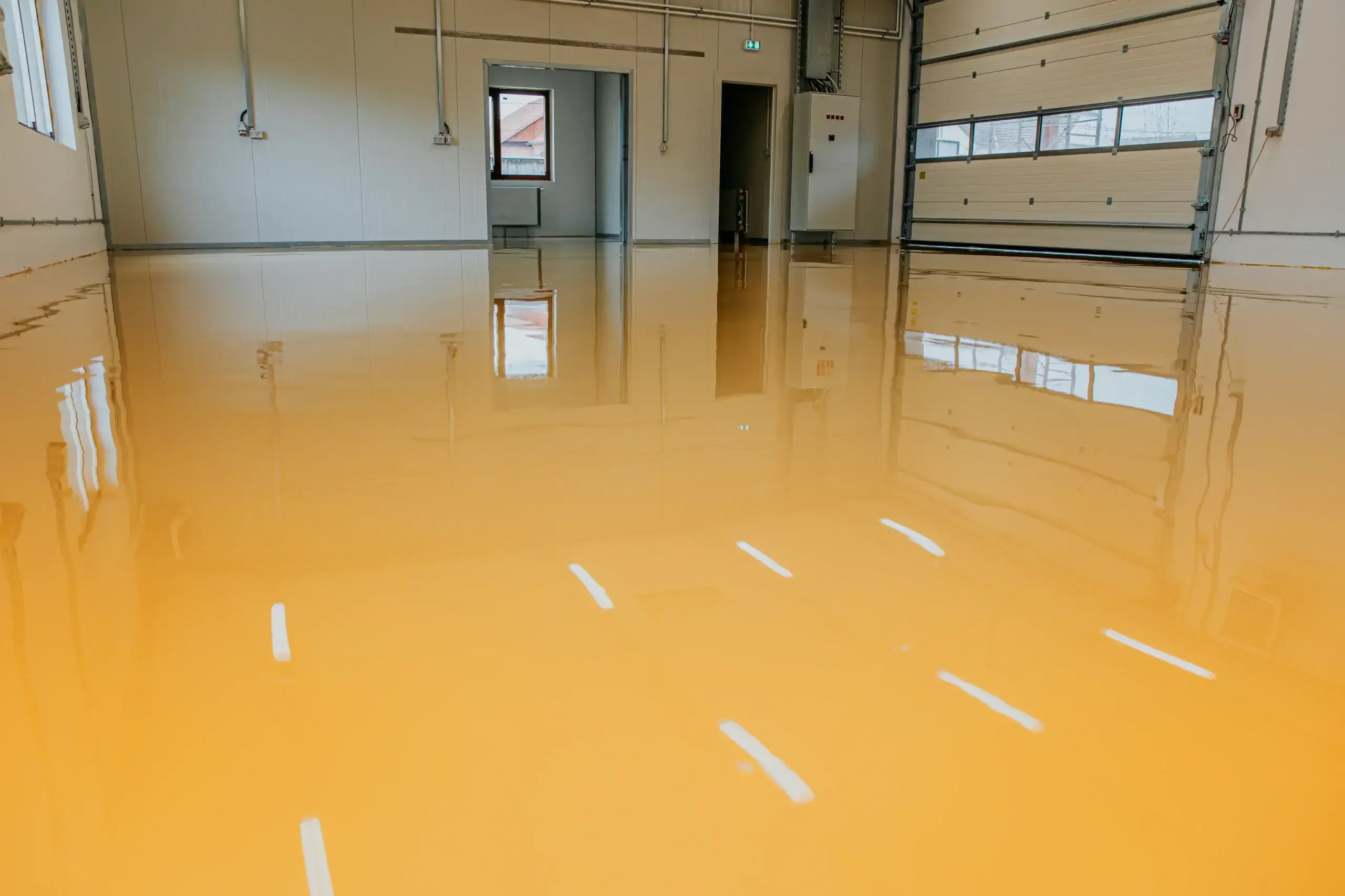 shiny yellow epoxy floor pasco county florida scaled